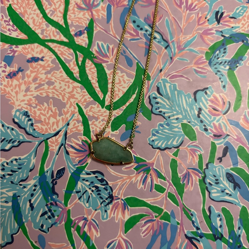 Kendra Scott Green Stone Necklace